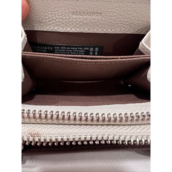 All Saints Women's Cream Fetch Leather Card Wallet NWOT - Picture 4 of 4